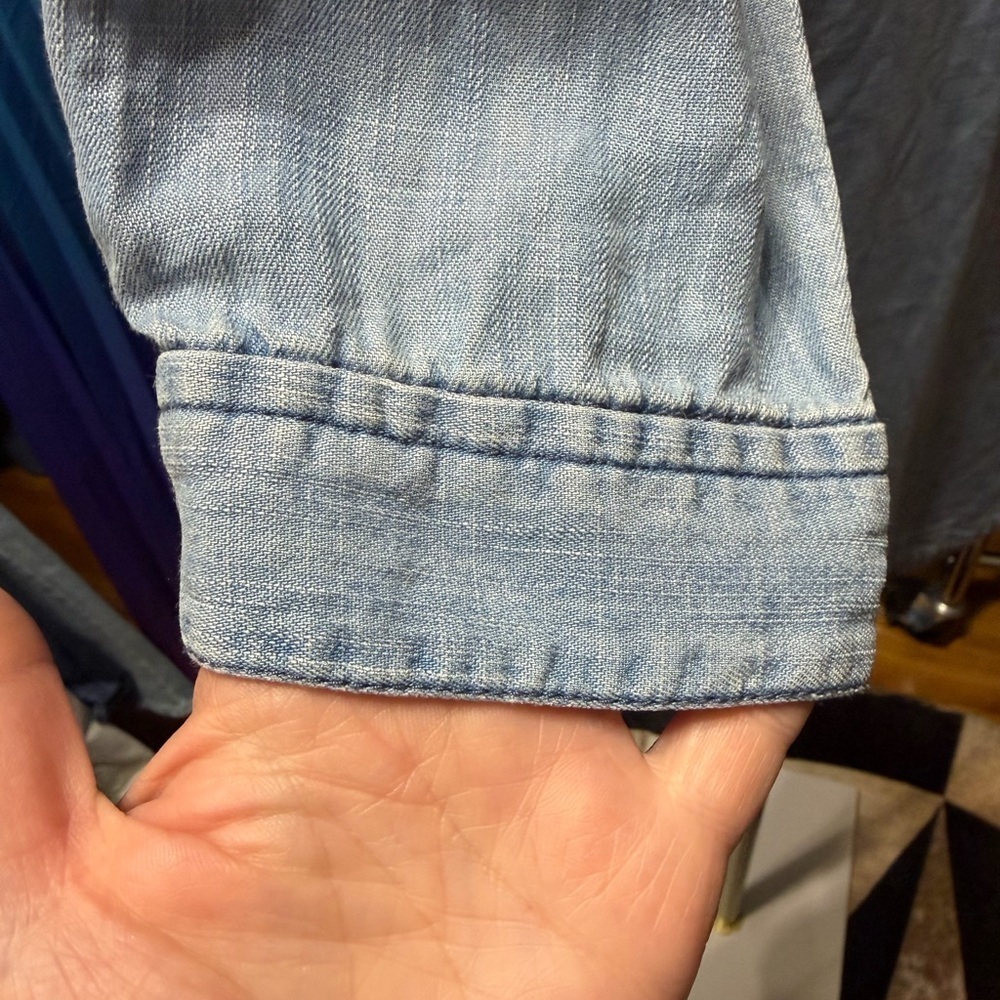 J Crew Chambray Pop Over Double Pocket Shirt Dress #0034 - Picture 3 of 6